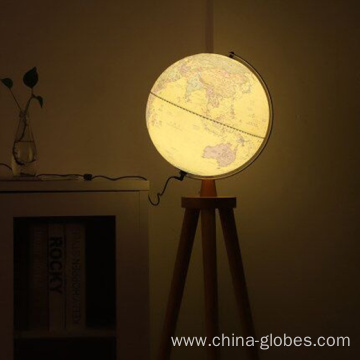 Vintage Illuminated Floor World Globe